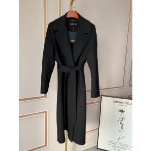 Louis Vuitton® Hooded Wrap Coat Black White. Size 36