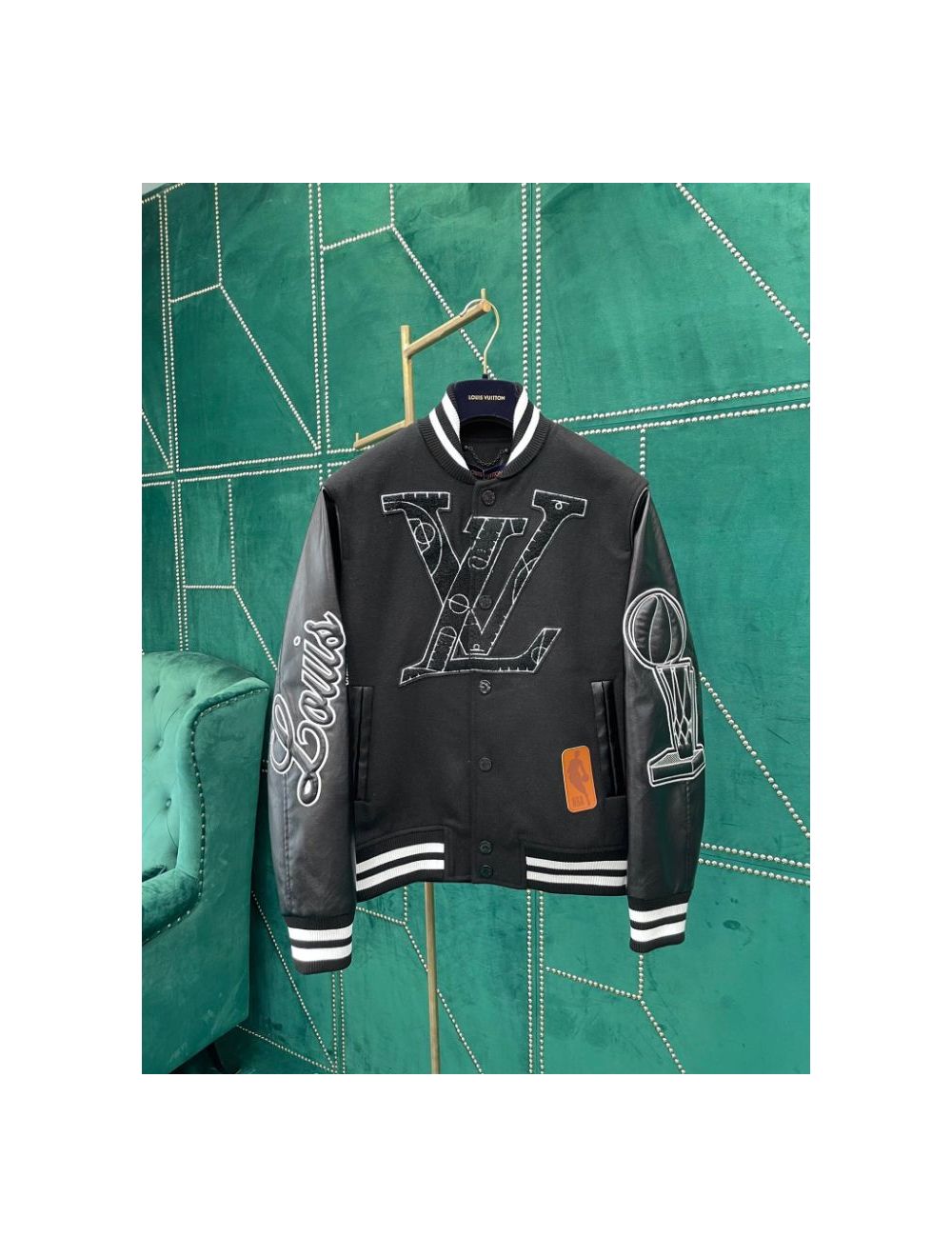 Louis Vuitton x NBA Leather Basketball Jacket Black from cloyad : r