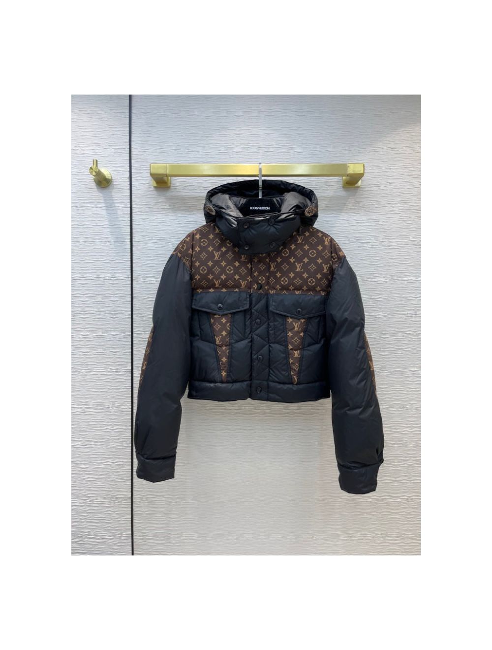 Shop Louis Vuitton MONOGRAM Monogram accent padded jacket (1A9DIM